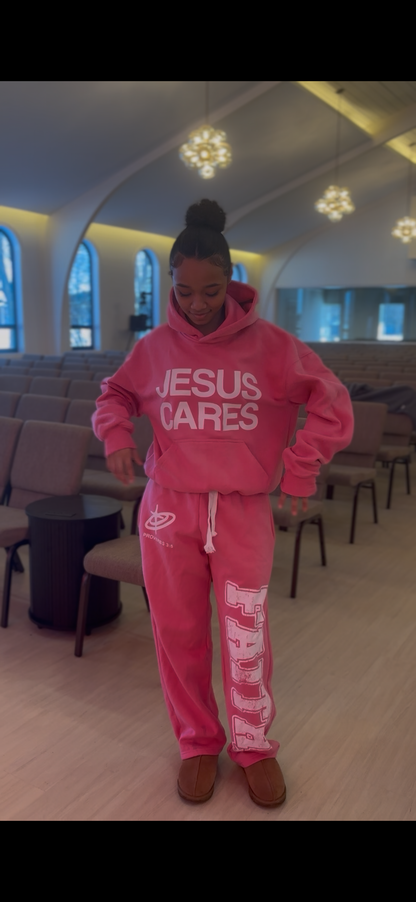 “JESUS SAVES!” HOODIE [PINK]