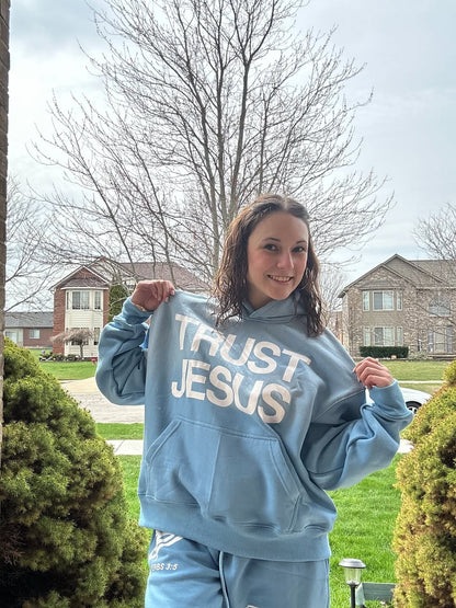 "TRUST JESUS!" HOODIE [BLUE]