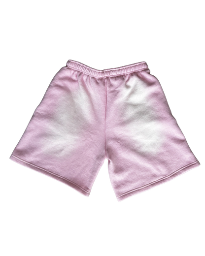 “FAITH!” Acid Wash Shorts [Pink]