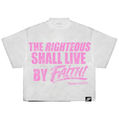 "RIGHTEOUS" CROPPED TEE [PINK]