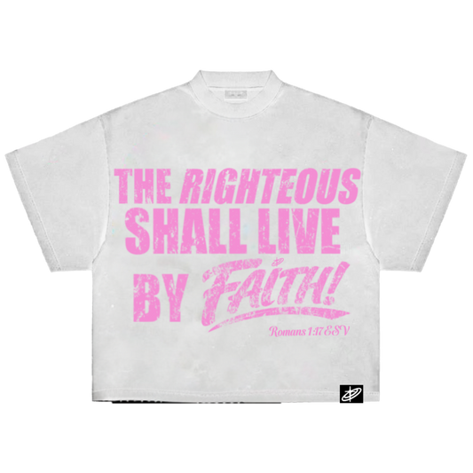 "RIGHTEOUS" CROPPED TEE [PINK]