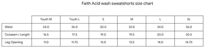 “FAITH!” Acid Wash Shorts [Pink]
