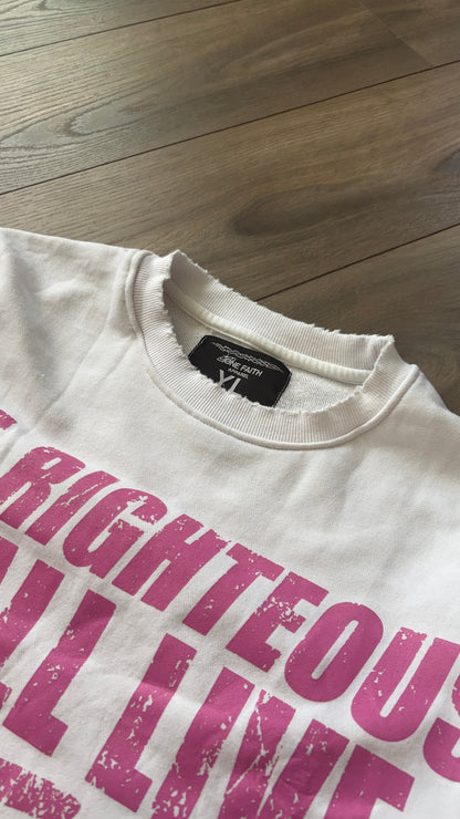 "RIGHTEOUS" CROPPED TEE [PINK]