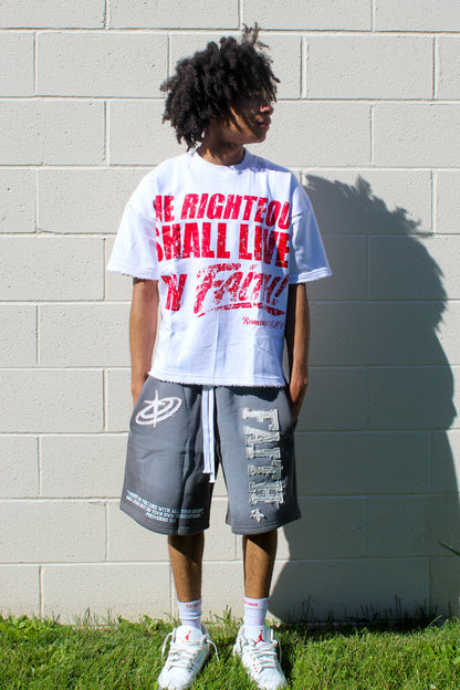 "RIGHTEOUS" CROPPED TEE [RED]
