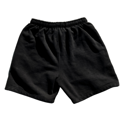 “FAITH!” Acid Wash Shorts (Black)