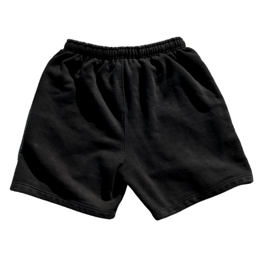 “FAITH!” Acid Wash Shorts (Black)